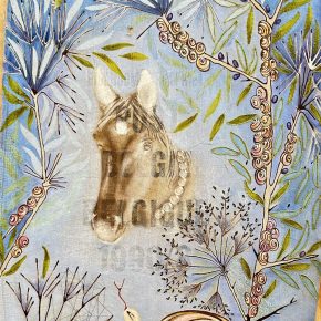 2025 La Perfidia  DV 70 x 101 Mixed media with embroidery